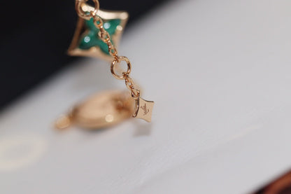[Royal Top]STAR AND SUN 4 MOTIF PINK GOLD MALACHITE BRACELET