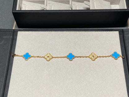 [Royal Top] CLOVER 5 MOTIF BLUE AGATE BRACELET COLLECTION