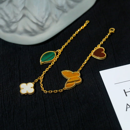 [Royal Top]LUCKY SPRING 5 MOTIF GOLD BRACELET