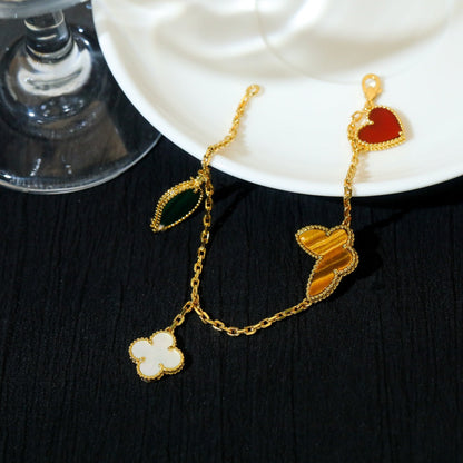 [Royal Top]LUCKY SPRING 5 MOTIF GOLD BRACELET