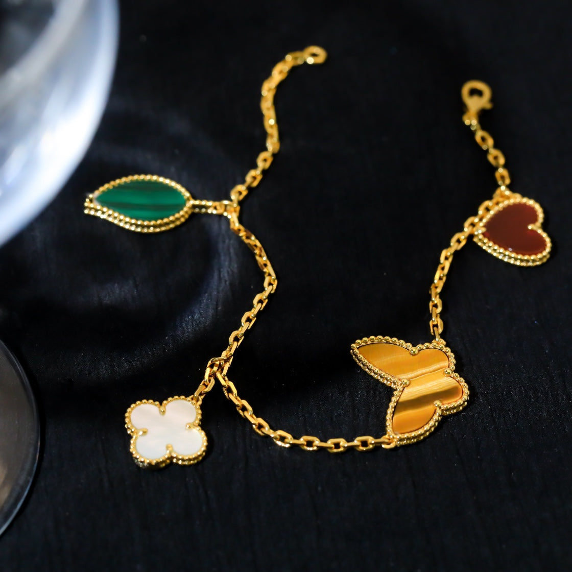 [Royal Top]LUCKY SPRING 5 MOTIF GOLD BRACELET