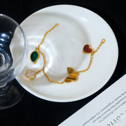 [Royal Top]LUCKY SPRING 5 MOTIF GOLD BRACELET