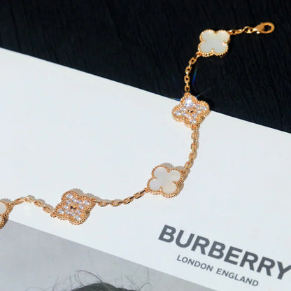 [Royal Top]CLOVER WHITE PEARL MOP 5 MOTIF BRACELET COLLECTION