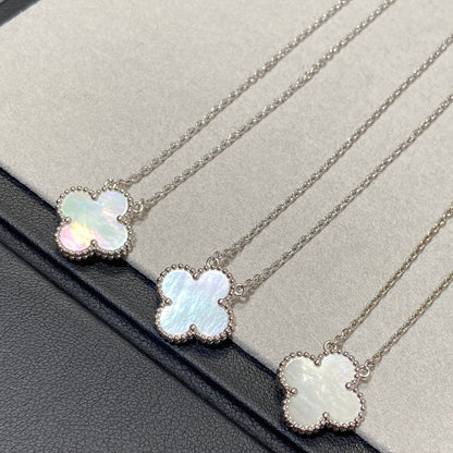 [Royal Top]CLOVER MEDIUM SILVER WHITE MOP NECKLACE