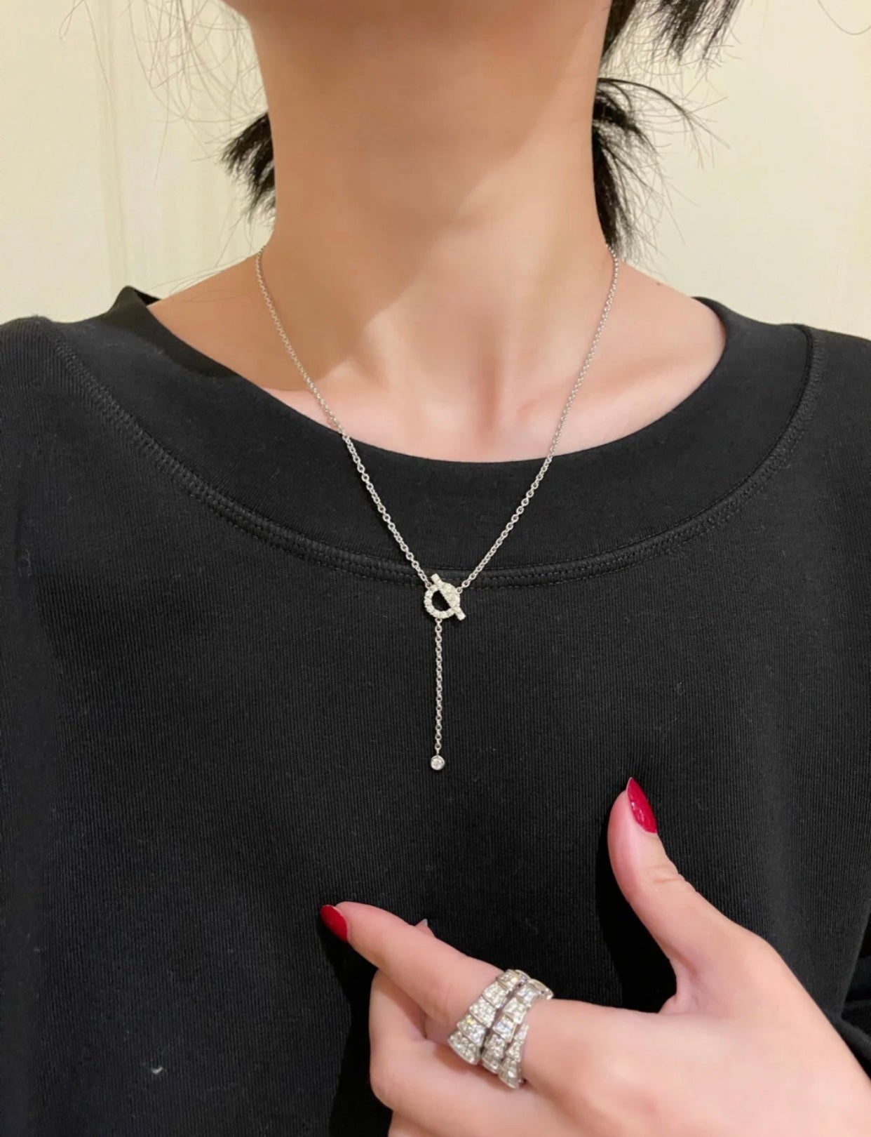 [Royal Top]FINESSE SILVER DIAMOND NECKLACE