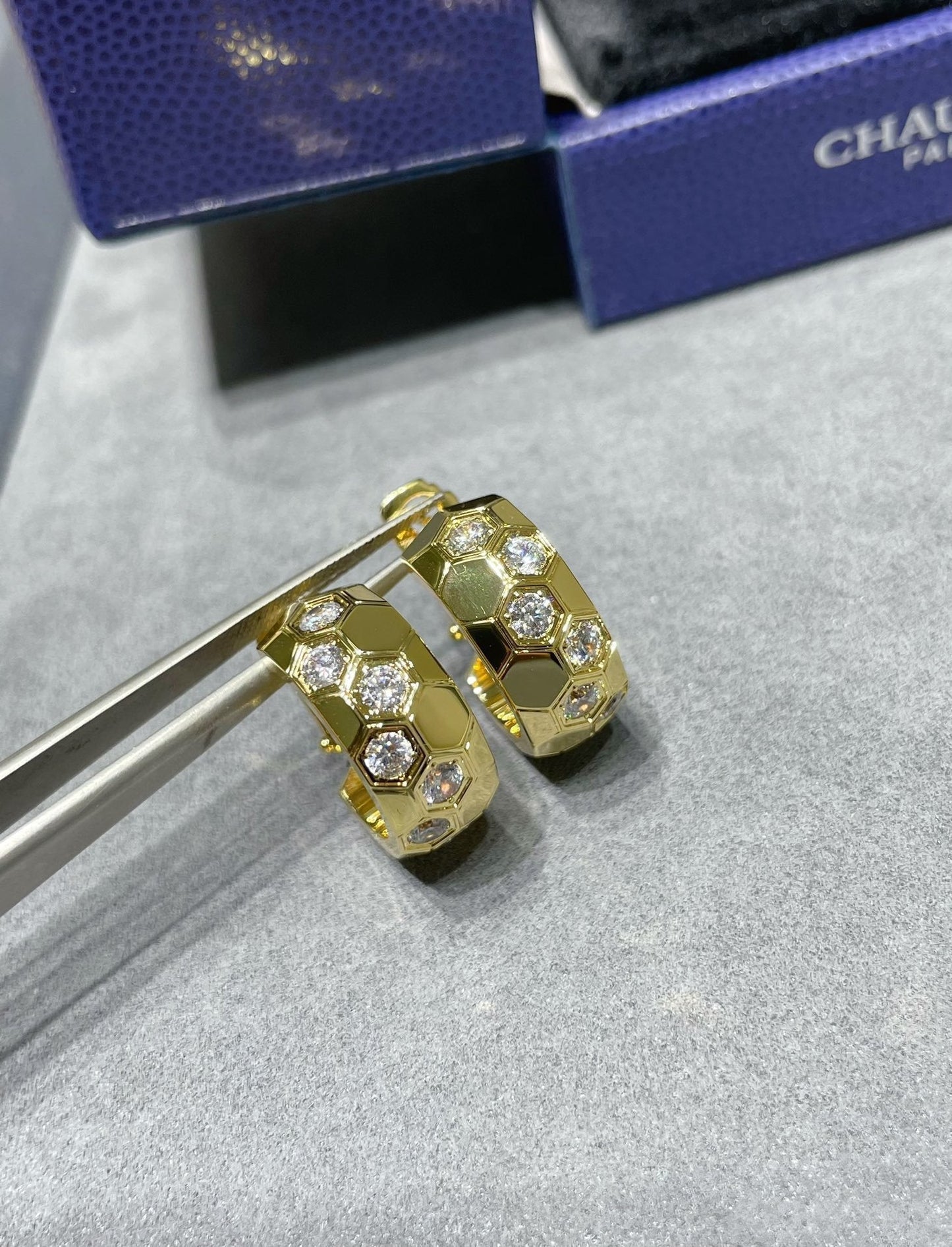 [Royal Top]BEE LOVE DIAMOND HOOP EARRINGS