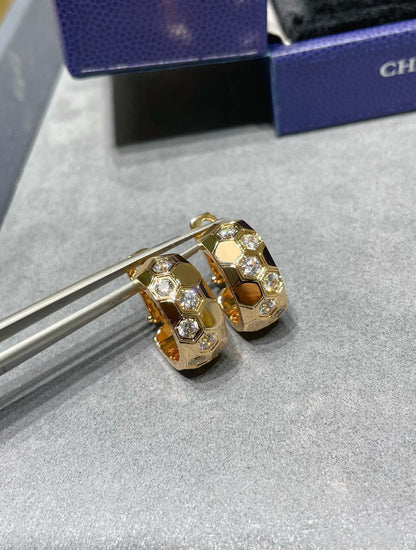 [Royal Top]BEE LOVE DIAMOND HOOP EARRINGS