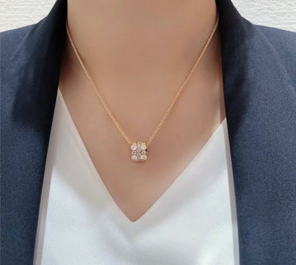 [Royal Top]BEE LOVE DIAMOND PAVED 3 ROW NECKLACE