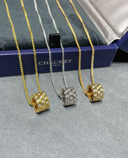 [Royal Top]BEE LOVE DIAMOND PAVED 3 ROW NECKLACE