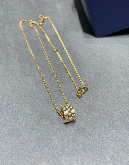 [Royal Top]BEE LOVE DIAMOND PAVED 3 ROW NECKLACE