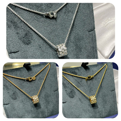[Royal Top]BEE LOVE DIAMOND PAVED 3 ROW NECKLACE