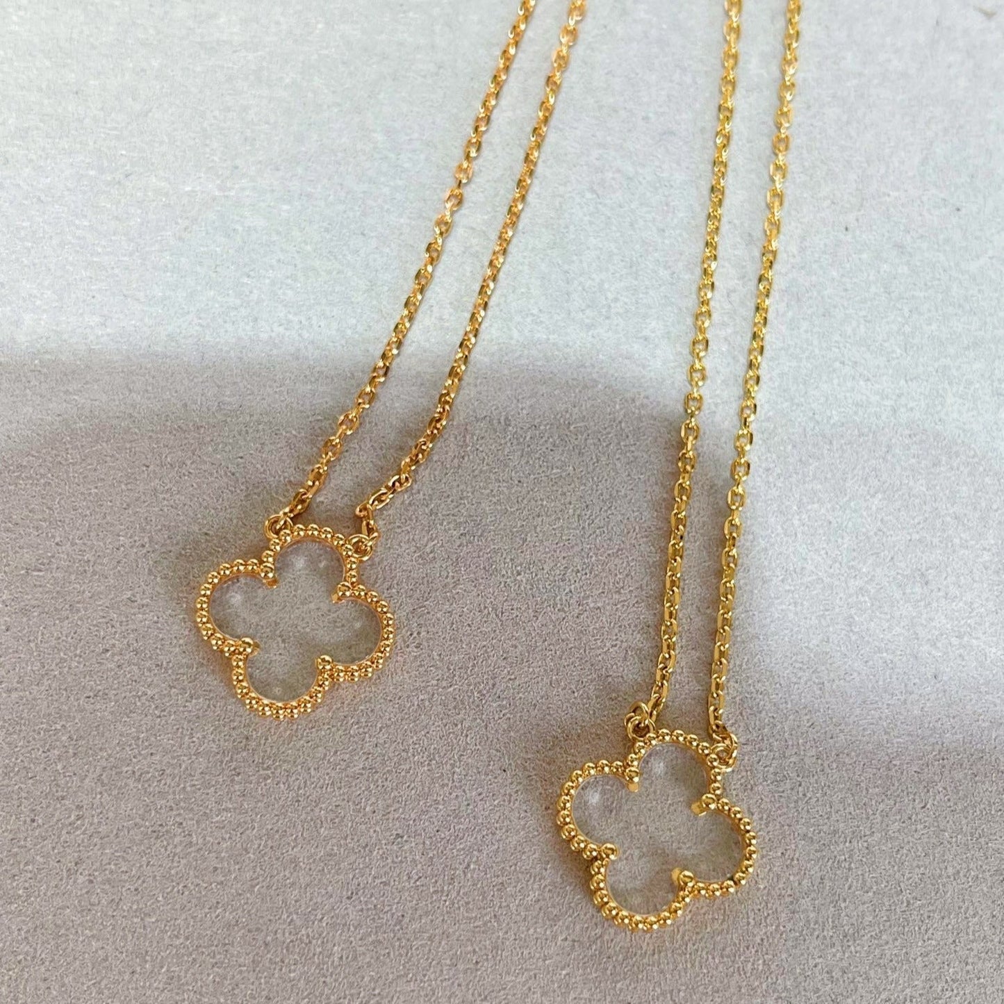 [Royal Top]CLOVER ROCK CRYSTAL ROSE GOLD NECKLACE