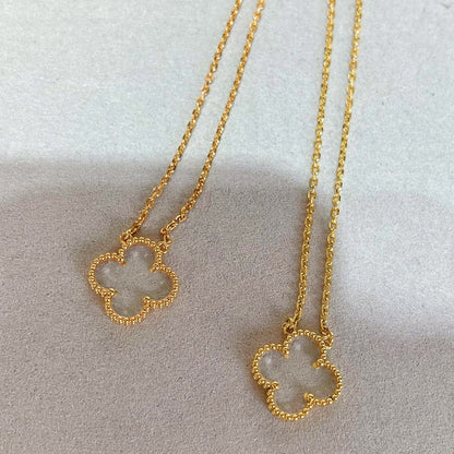 [Royal Top]CLOVER ROCK CRYSTAL ROSE GOLD NECKLACE