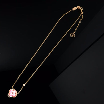 [Royal Top]COLOR BLOSSOM PINK MOP SUN GOLD NECKLACE