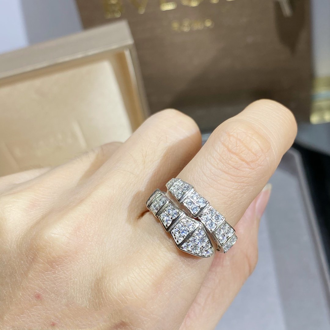 [Royal Top]SERPENTI RING SILVER DIAMOND PAVED