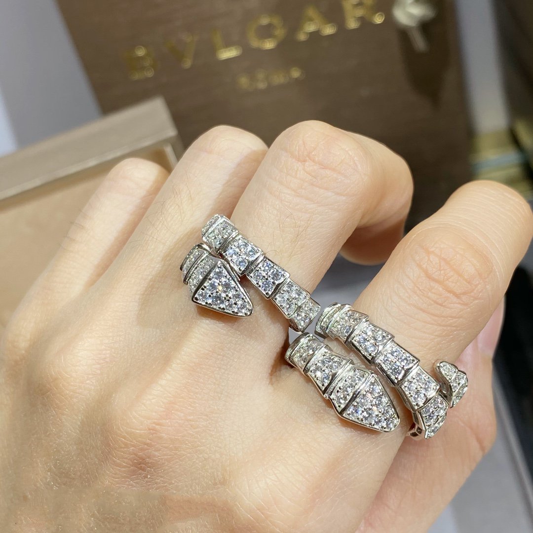 [Royal Top]SERPENTI RING SILVER DIAMOND PAVED