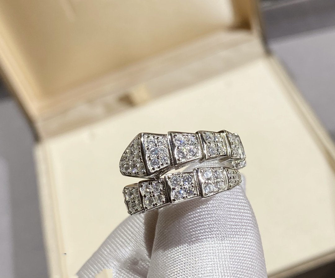 [Royal Top]SERPENTI RING SILVER DIAMOND PAVED
