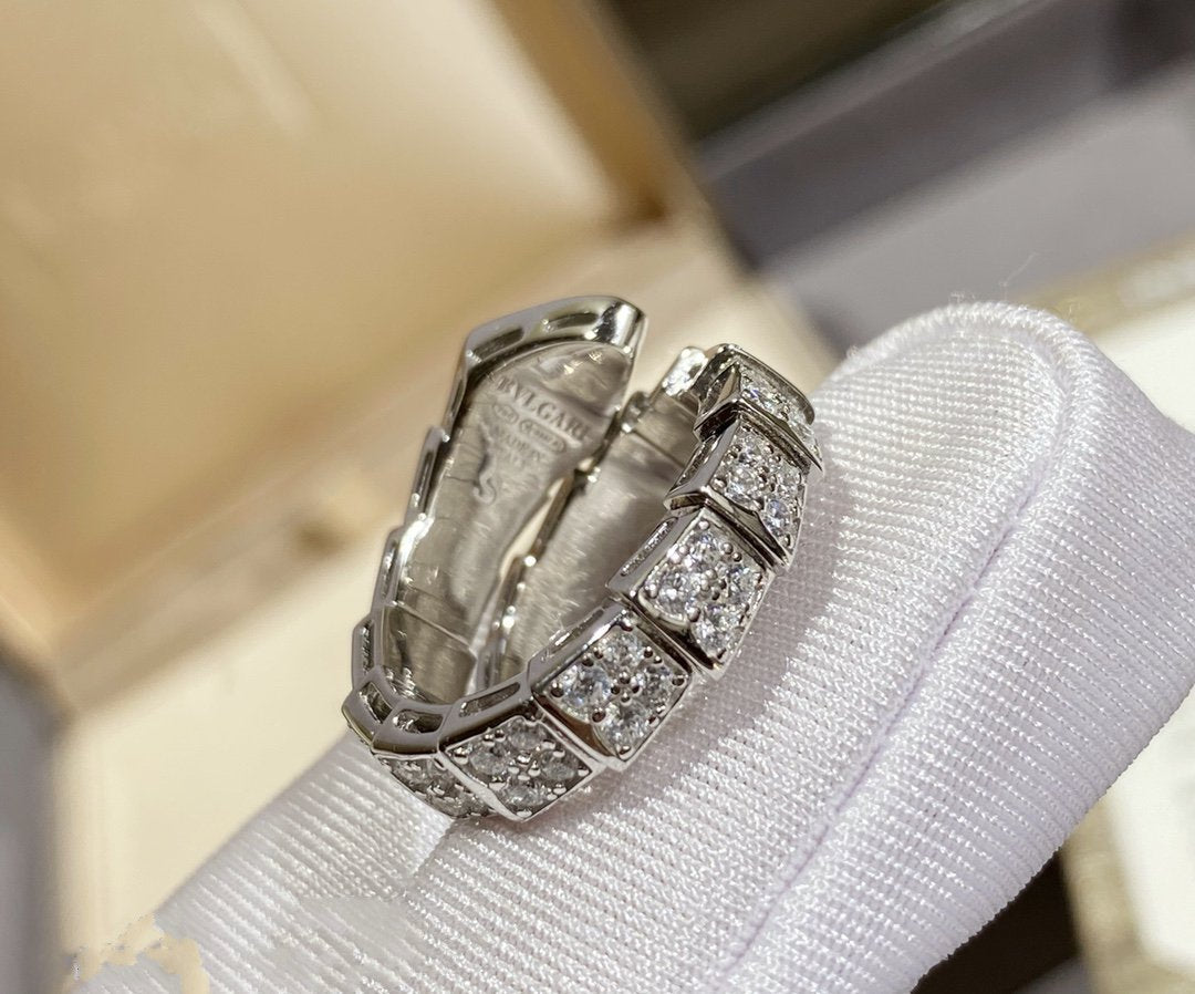 [Royal Top]SERPENTI RING SILVER DIAMOND PAVED
