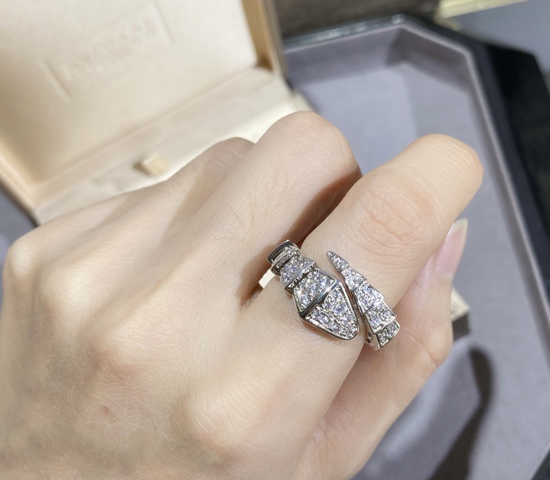 [Royal Top]SERPENTI LARGE RING SILVER DIAMOND PAVED