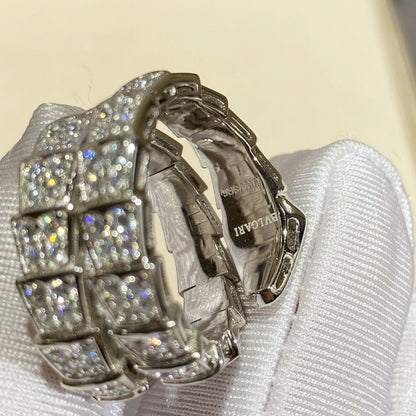 [Royal Top]SERPENTI DOUBLE RING SILVER DIAMOND PAVED