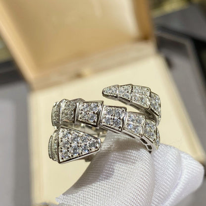 [Royal Top]SERPENTI DOUBLE RING SILVER DIAMOND PAVED