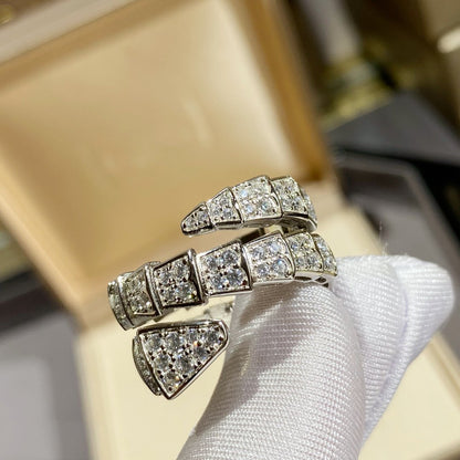 [Royal Top]SERPENTI DOUBLE RING SILVER DIAMOND PAVED