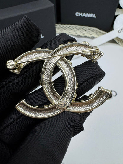 [Royal Top]26C Pink-White Enamel Ice Cream Cone Double C Brooch