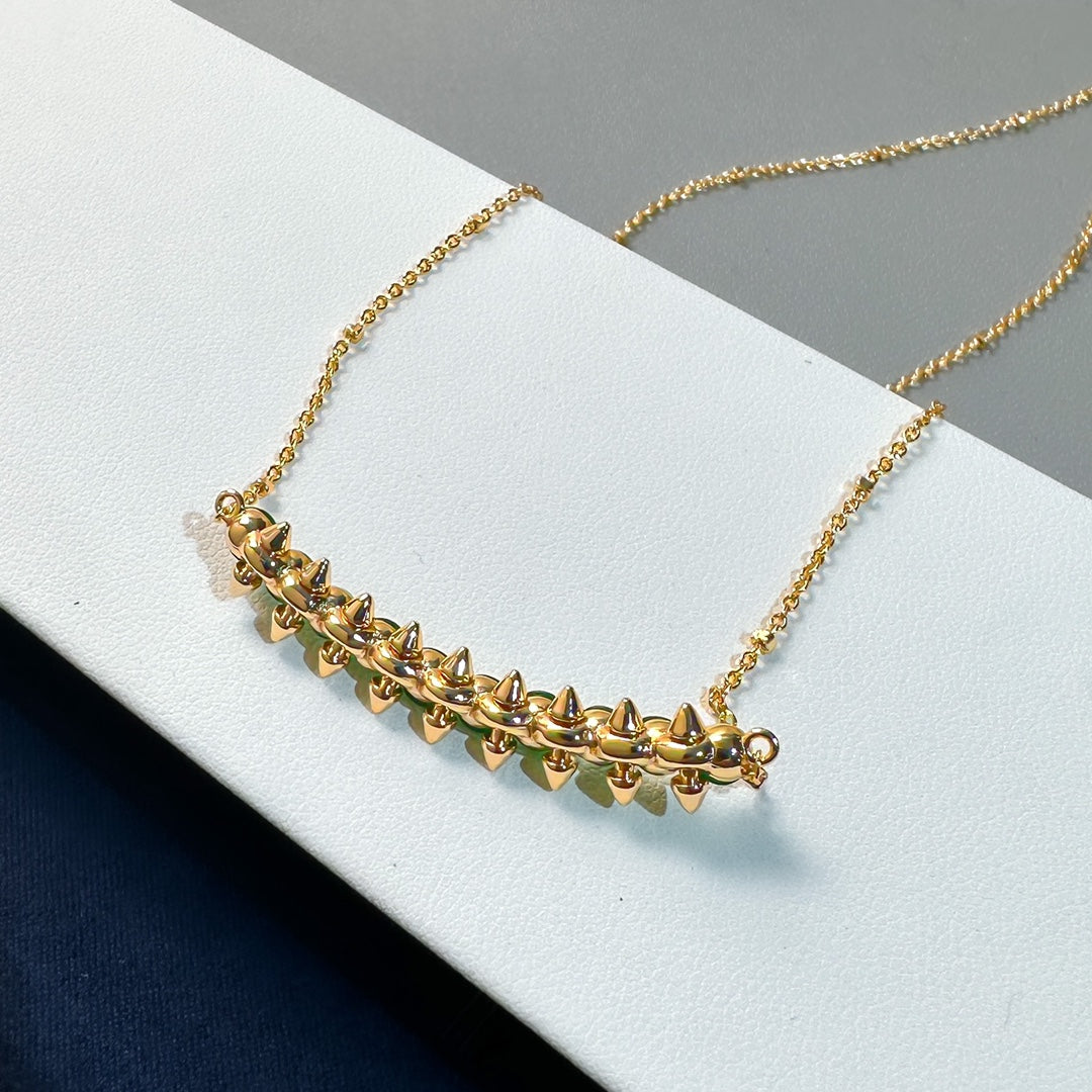 [Royal Top]New Arrival: Green Bead Rivet Necklace