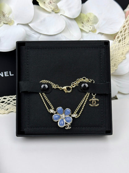 [Royal Top]VOLTE New Blue Floral Double-Layer Bracelet