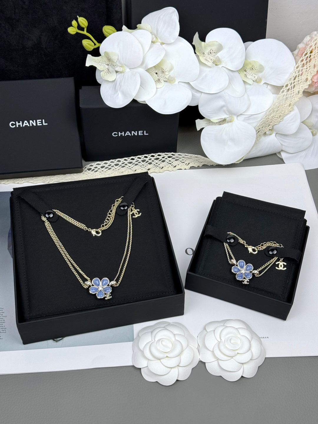 [Royal Top]VOLTE New Blue Floral Double-Layer Bracelet