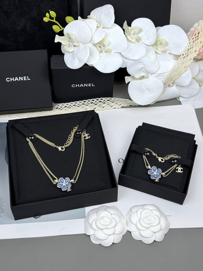 [Royal Top]VOLTE New Blue Floral Double-Layer Bracelet