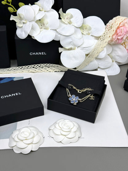[Royal Top]VOLTE New Blue Floral Double-Layer Bracelet