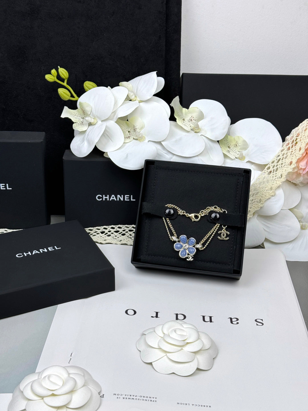 [Royal Top]VOLTE New Blue Floral Double-Layer Bracelet