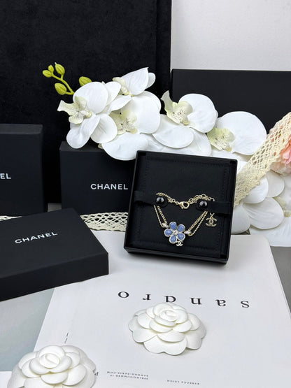 [Royal Top]VOLTE New Blue Floral Double-Layer Bracelet