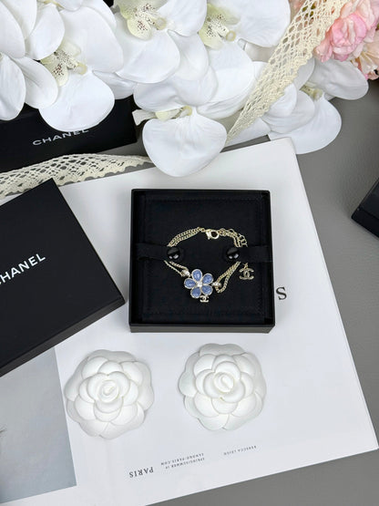 [Royal Top]VOLTE New Blue Floral Double-Layer Bracelet