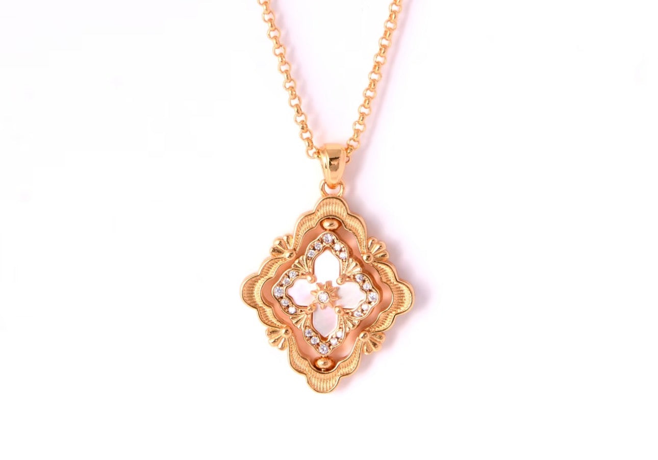 [Royal Top] B.C.L ENAMEL ROTATING SINGLE-DIAMOND NECKLACE（Various colors）