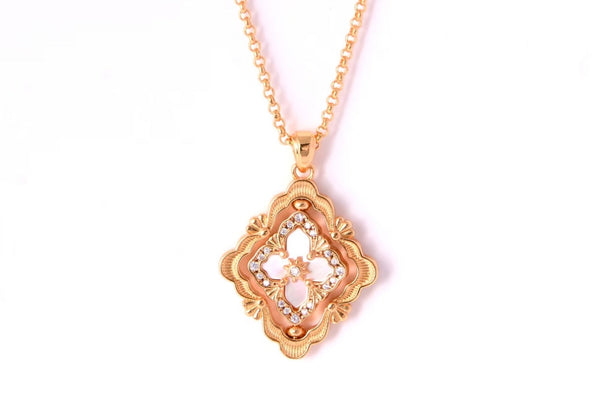 [Royal Top] B.C.L ENAMEL ROTATING SINGLE-DIAMOND NECKLACE（Various colors）