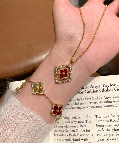 [Royal Top] B.C.L ENAMEL ROTATING SINGLE-DIAMOND NECKLACE（Various colors）
