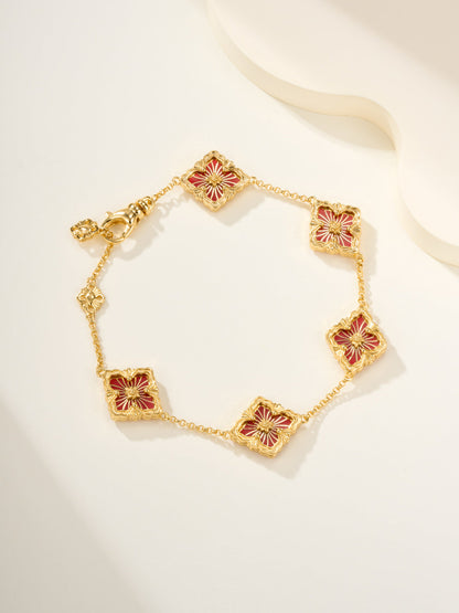 [Royal Top]B.C.L ENAMELED Five-Flower Bracelet（Various Colors)