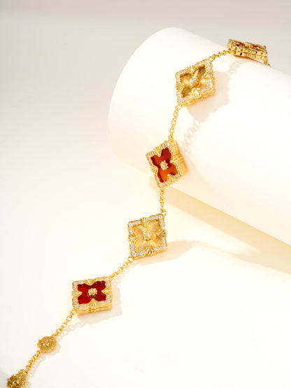 [Royal Top]B.C.L ENAMELED Five-Flower Bracelet（Various Colors) BIG SIZE