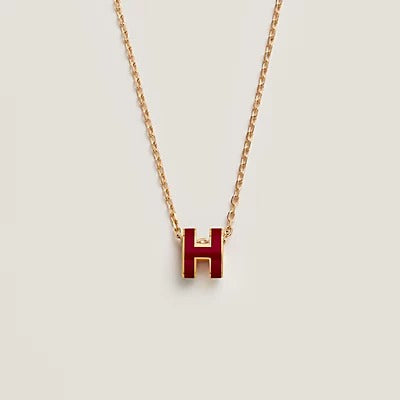 [Royal Top]HM CLIC RED ENAMEL GOLD NECKLACE