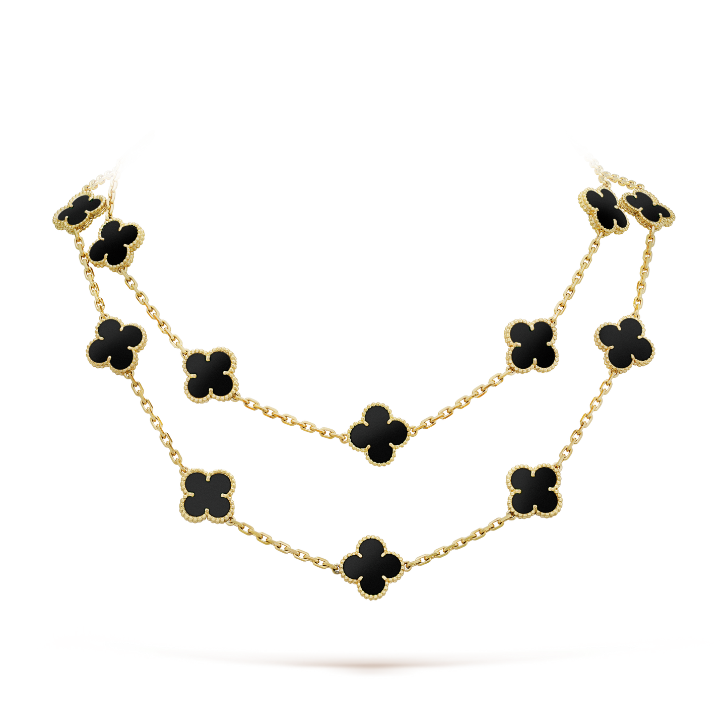 [Royal Top]CLOVER 20 MOTIFS ONYX NECKLACE