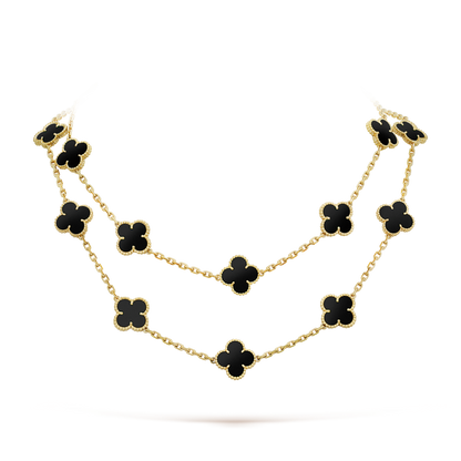 [Royal Top]CLOVER 20 MOTIFS ONYX NECKLACE