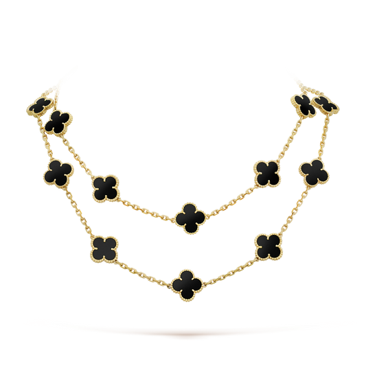 [Royal Top]CLOVER 20 MOTIFS ONYX NECKLACE