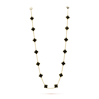 [Royal Top]CLOVER 20 MOTIFS ONYX NECKLACE