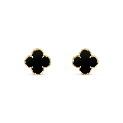 [Royal Top]CLOVER MEDIUM 1 MOTIFS  ONYX STUD EARRINGS