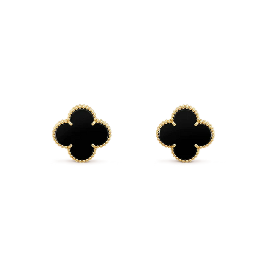 [Royal Top]CLOVER MEDIUM 1 MOTIFS  ONYX STUD EARRINGS
