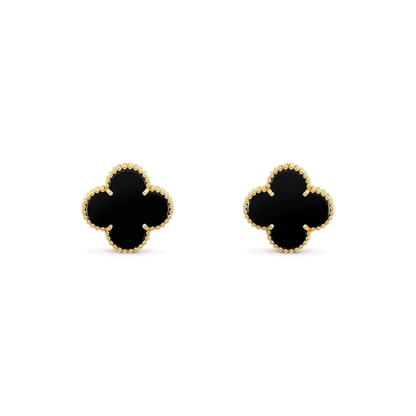 [Royal Top]CLOVER MEDIUM 1 MOTIFS  ONYX STUD EARRINGS