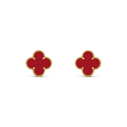 [Royal Top]CLOVER MINI 9.5MM CARNELIAN EARRINGS
