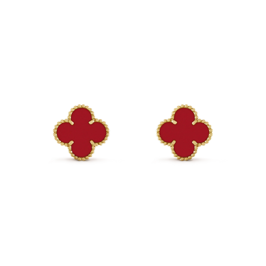 [Royal Top]CLOVER MINI 9.5MM CARNELIAN EARRINGS